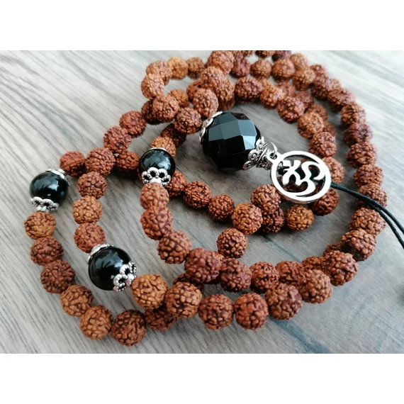 mala nyaklánc 108 szemes rudraksha om síva mahadeva